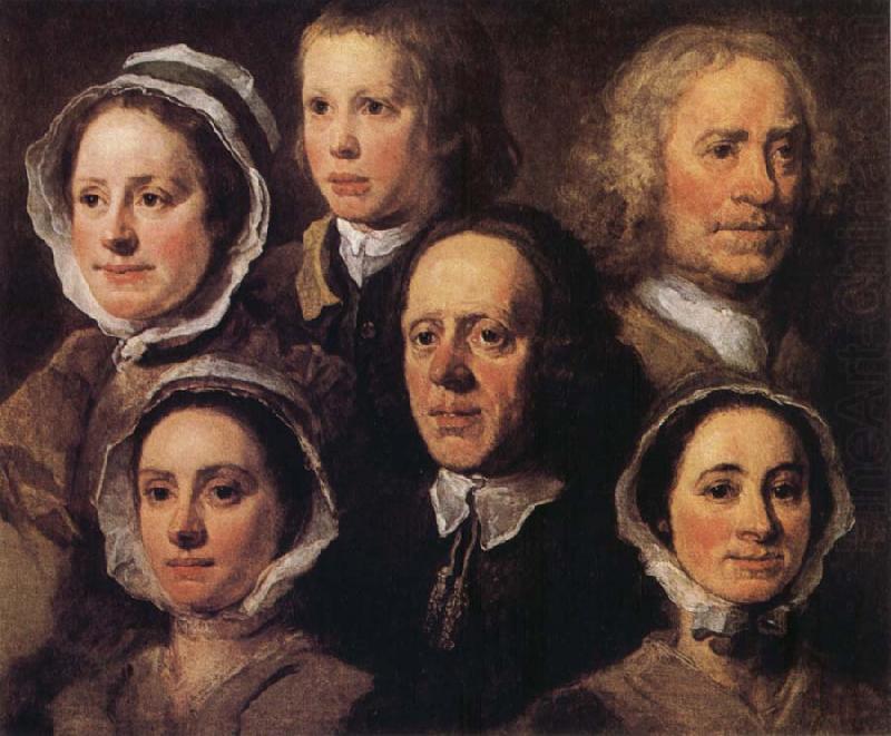 William Hogarth Heads of Six of Hogarth's Servants china oil painting image